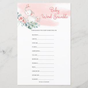 Girl Elephant Eucalyptus Wandeans Baby Ord Scrambl