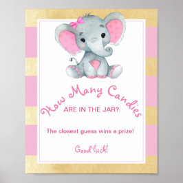 Girl Elephant Hur många kanor i Burk Shower Game Poster
