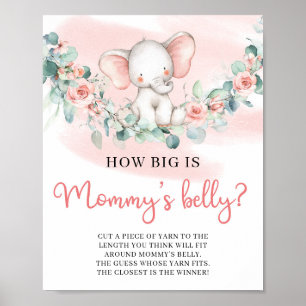 Girl Elephant Hur stort är Mamma Belly? Poster