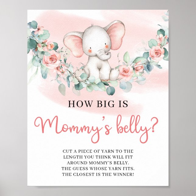 Girl Elephant Hur stort är Mamma Belly? Poster (Framsidan)