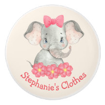 Girl Elephant Personlig Watercolor Rosa children