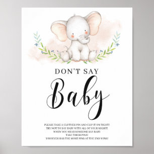 Girl Elephant, säg inte att Baby skriver in sig på Poster