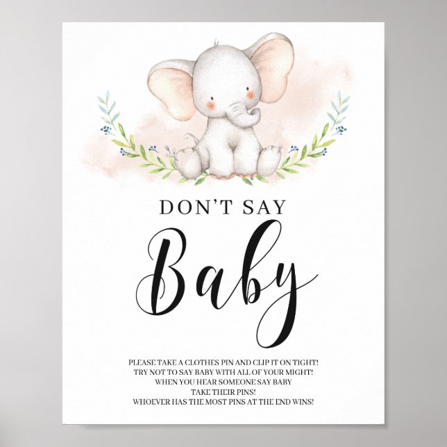 Girl Elephant, säg inte att Baby skriver in sig på Poster (Framsidan)