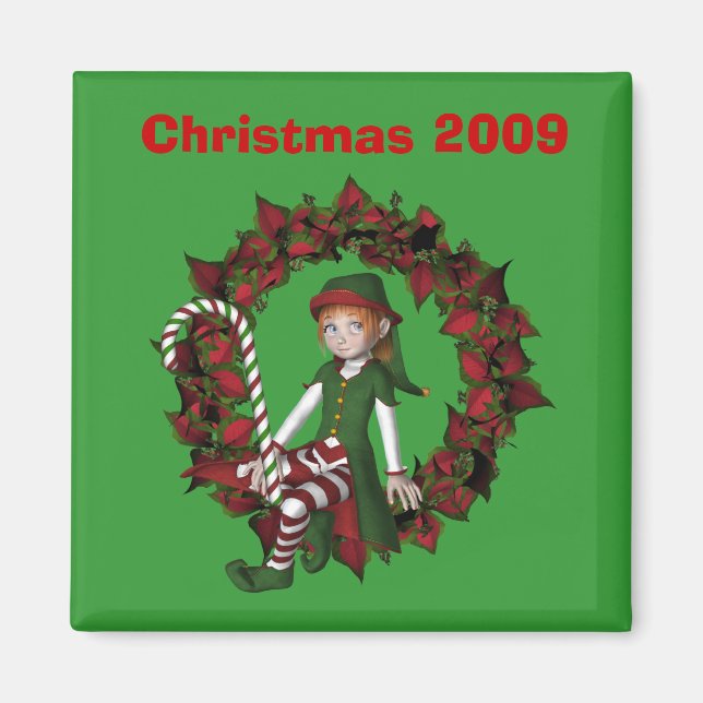 Girl Elf på Wandeandan-Helgdag Magnet (Framsidan)