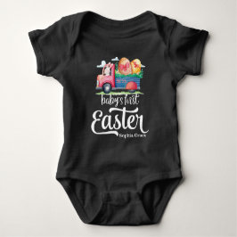 Girl eller Boy Baby först Påsk med Bunny Lastbil T Shirt