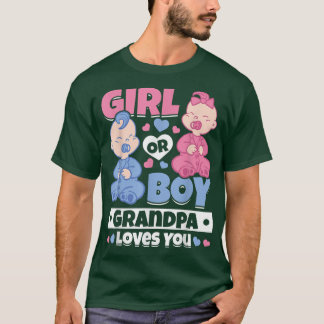 Girl eller Boy Grandpa Kärlek Du Gravid Baby Gende T Shirt