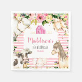 Girl Farm Birthday napkin Pappersservett