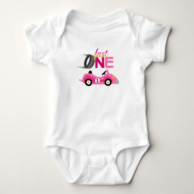 Girl Fast ONE Tävla Shirt/Baby Top T Shirt (Framsida)