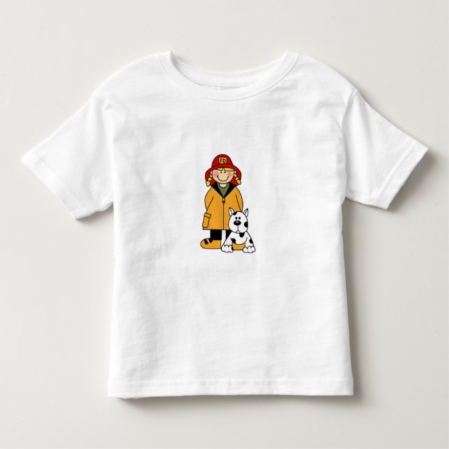 Girl Firefighter med Dalformation T Shirt (Framsida)