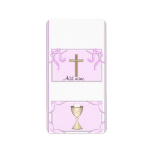 Girl First Communion Hershey Nugget Candy Wrapper Adressetikett