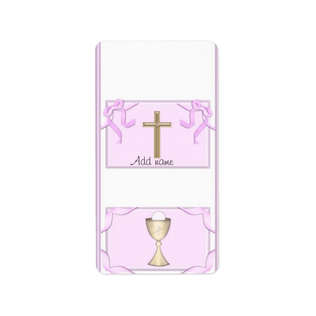 Girl First Communion Hershey Nugget Candy Wrapper Adressetikett (Framsidan)