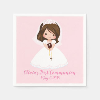 Girl First Communion Napkins Pappersservett