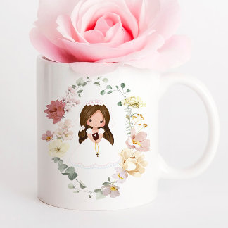 Girl First Holy Communion Ceramic Coffee Mug Kaffemugg