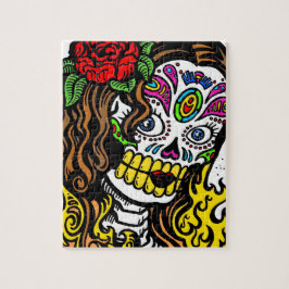 Girl Flower Sugar Skull Pussel
