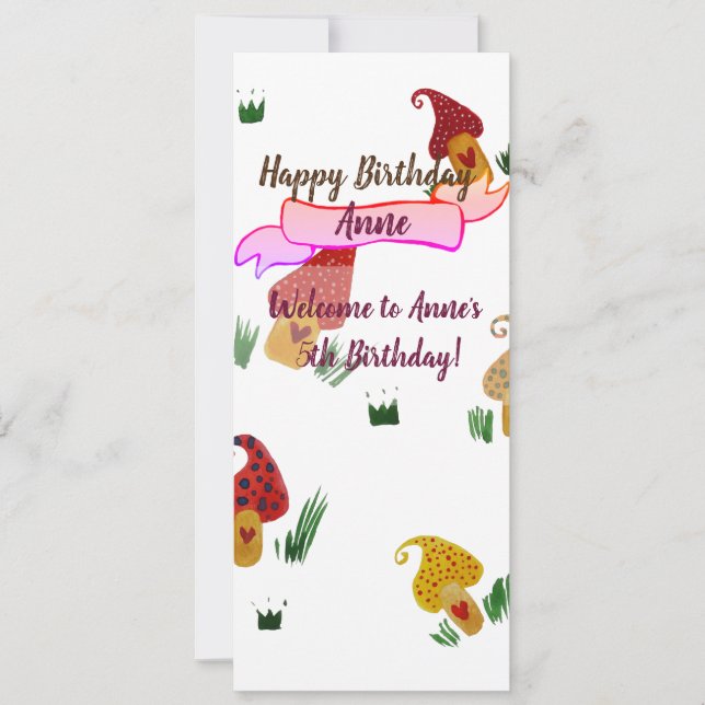 Girl Födelsedagsfest inbjudan (Framsida)