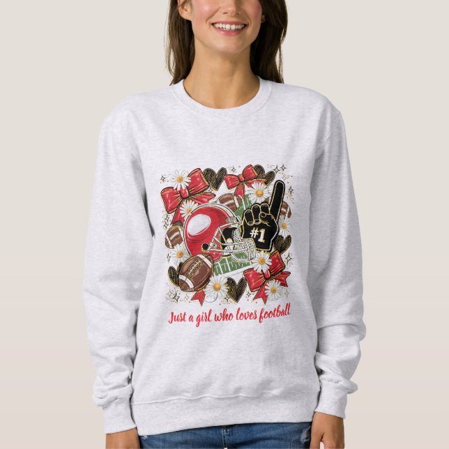 girl football fan sweatshirt  t shirt (Framsida)