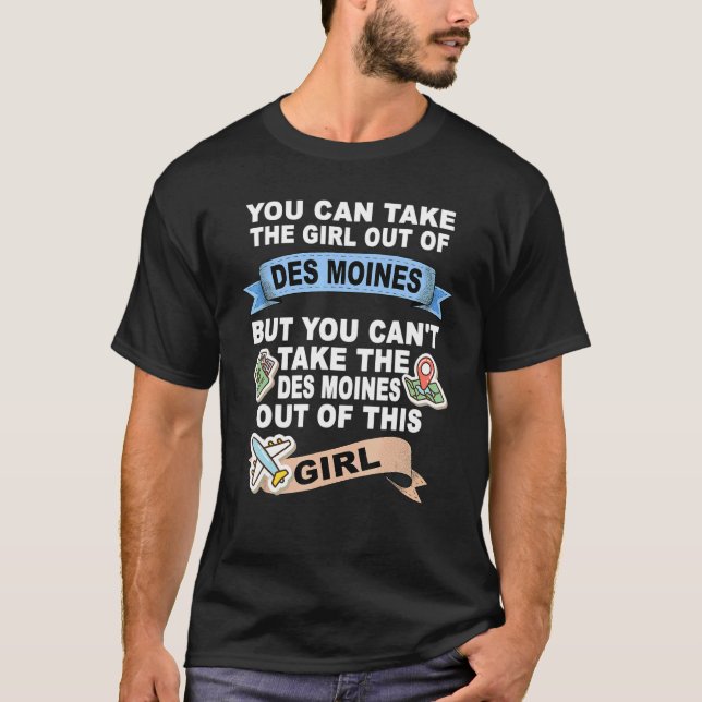 Girl från Des Moines City T Shirt (Framsida)