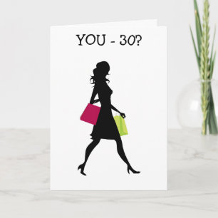 GIRL FRIEND U SHOP LIKE DIN 21=30ÅRS FÖDELSEDAG-KO KORT