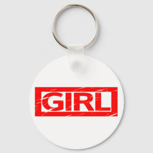 Girl Frimärke Nyckelring