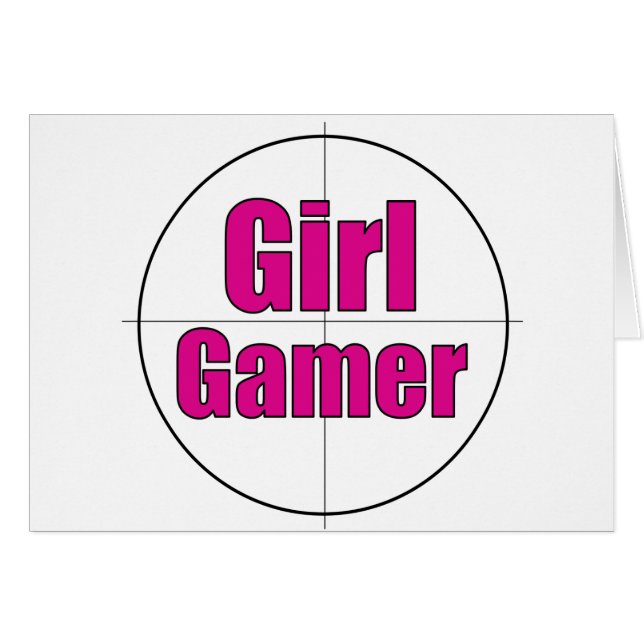Girl Gamer Hälsningskort (Framsidan Horizontal)