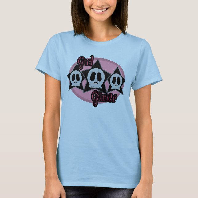 Girl Gamer Shirt (Rosa) T-shirt (Framsida)