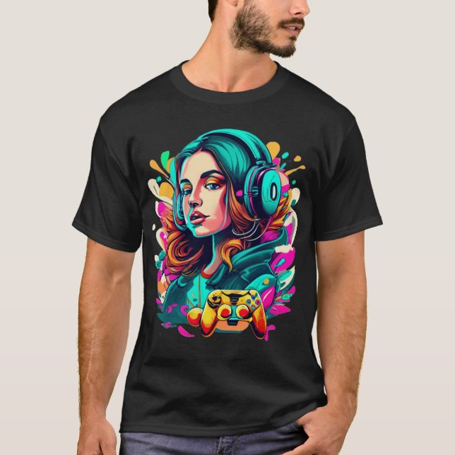 Girl Gamer T Shirt (Framsida)