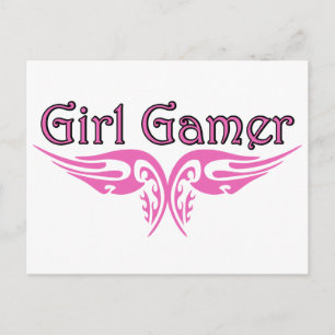 Girl Gamer Vykort