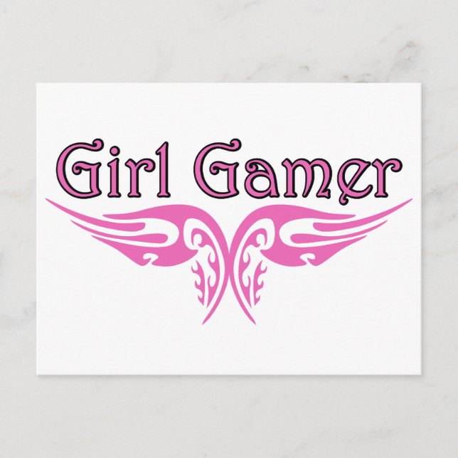 Girl Gamer Vykort (Framsida)