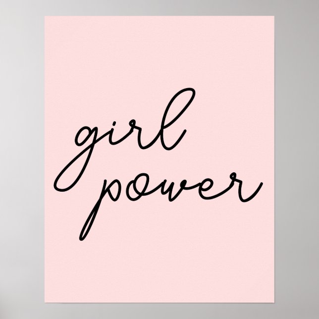 Girl Gang Cute Pink Girl Power Modern Feminist Des Poster (Framsidan)