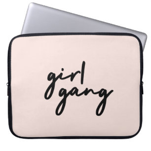 Girl Gang Cute Rosa Girl Power Modern Feminist Laptop Fodral