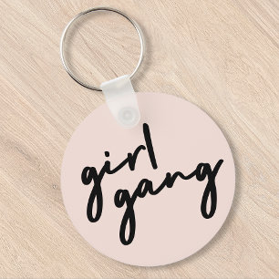 Girl Gang Cute Rosa Girl Power Modern Feminist Nyckelring