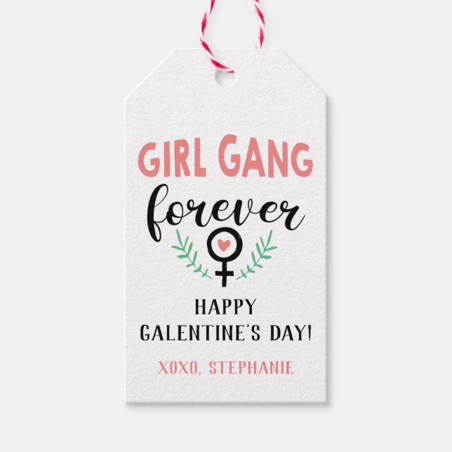 Girl Gang Forever Galentine's Day Märkre Presentetikett (Framsidan)