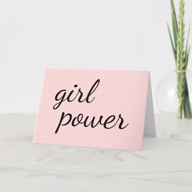 Girl Gang Pink Feminist Empowerment Design Kort (Framsida)