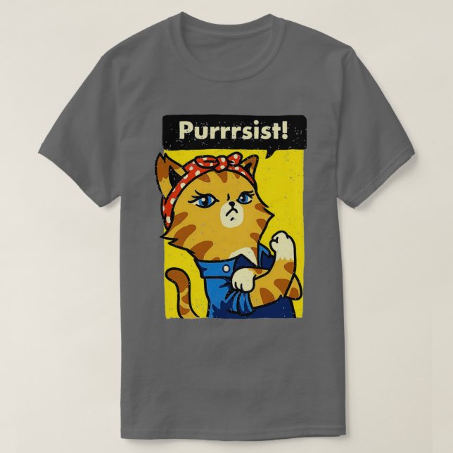 Girl Gang Purrrsist Meow  T Shirt (Design framsida)