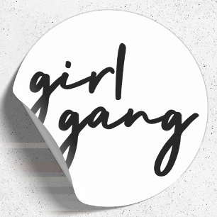 Girl Gang   Snyggt Modern Feminist Girl Power Runt Klistermärke