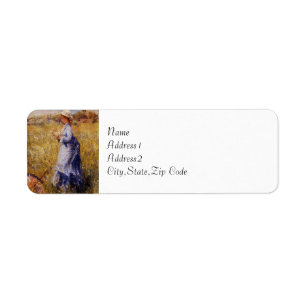 Girl Gathering Flowers by Renoir Returadress Etikett