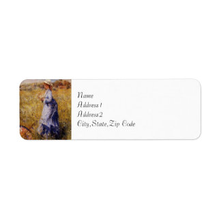 Girl Gathering Flowers by Renoir Returadress Etikett