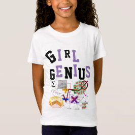 GIRL GENIUS Tshirt Science Math NAMN på baksidan T Shirt