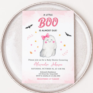 Girl Ghost Halloween Baby Shower Inbjudningar