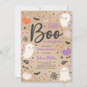 Girl Ghost Little Boo är skyldig Halloween Baby Sh Inbjudningar