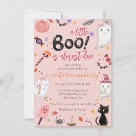 Girl Ghost Little Boo är skyldig Halloween Baby Sh Inbjudningar