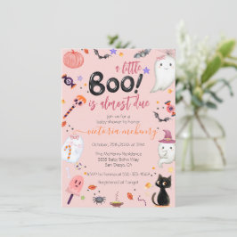 Girl Ghost Little Boo är skyldig Halloween Baby Sh Inbjudningar