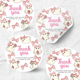 Girl Ghost Little Boo Halloween Baby Shower Runt Klistermärke