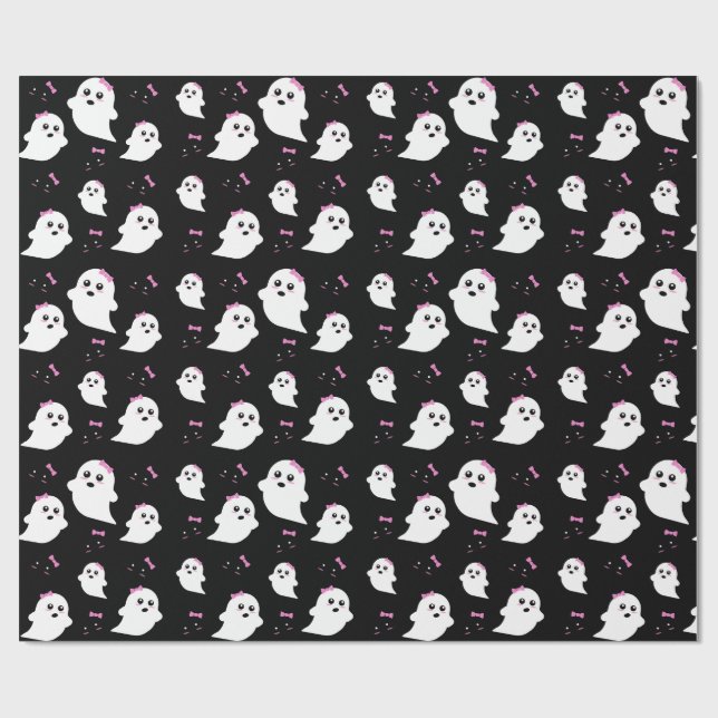 Girl Ghost Mönster Presentpapper (Platt)