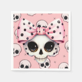 Girl Ghost Skeleton Halloween Rosa Thmet Pappersservett