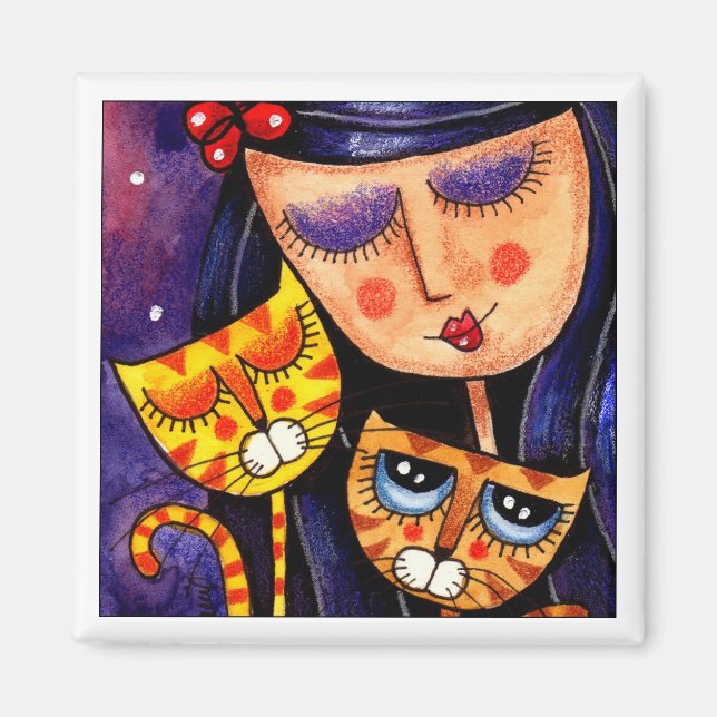 Girl & Ginger Cats - Magnet 2 (Framsidan)