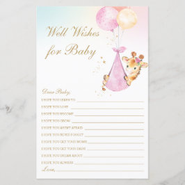 Girl Giraffe well Önskemål for Baby Shower Activit