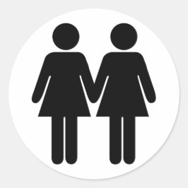 Girl + Girl Sticker Runt Klistermärke