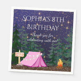 Girl Glamping Camping Pappersservett