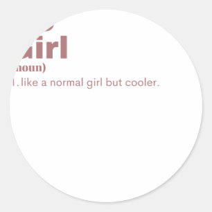 Girl - Go Runt Klistermärke